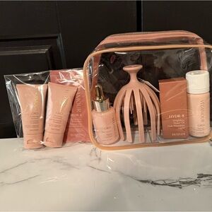 7 piece set Veganour Hair Care Set with Scalp Massager & clear bag